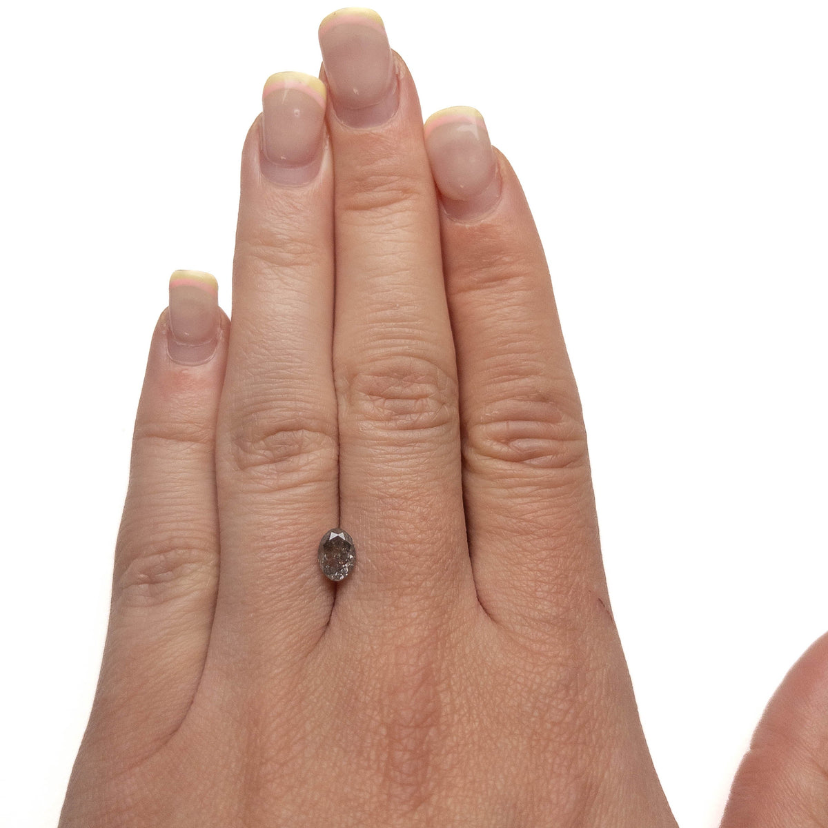 .99 Carat Salt and Pepper Double Cut Oval Diamond