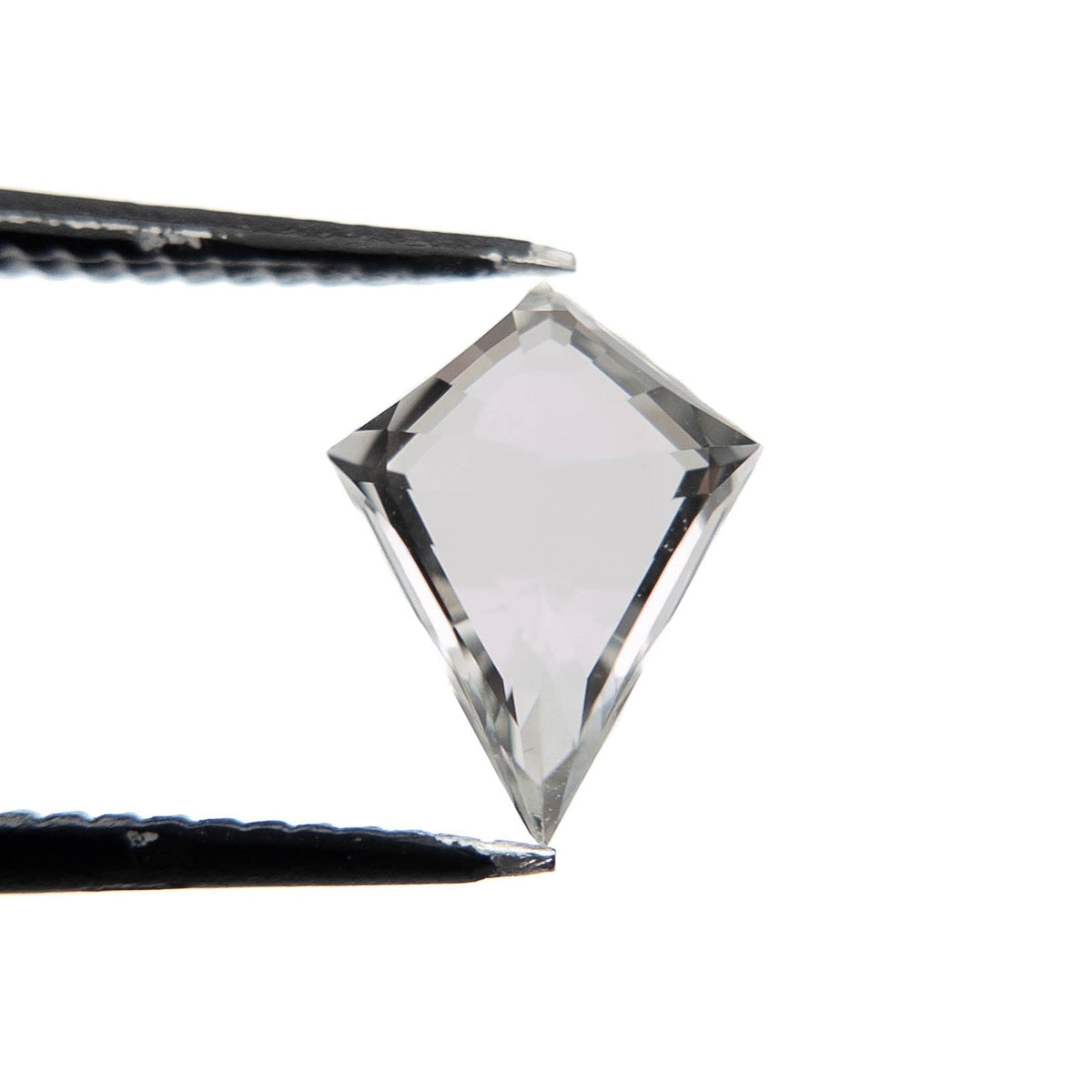 1.74 Carat Clear White Double Cut Kite Sapphire