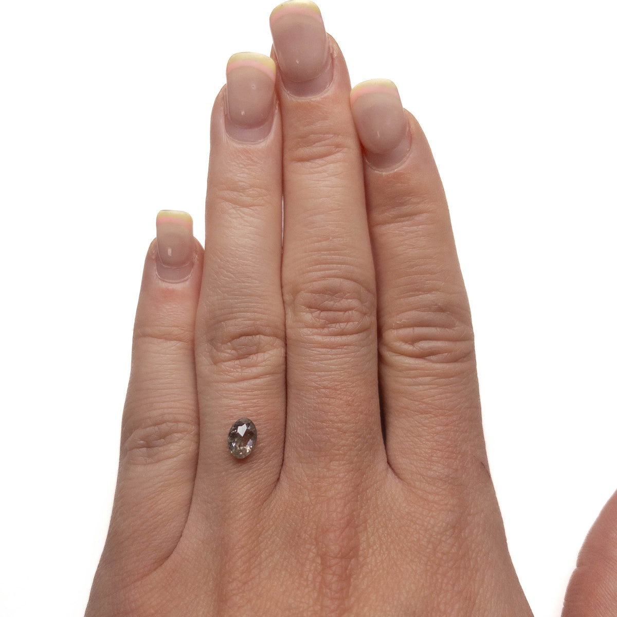 .99 Carat Salt and Pepper Double Cut Oval Diamond