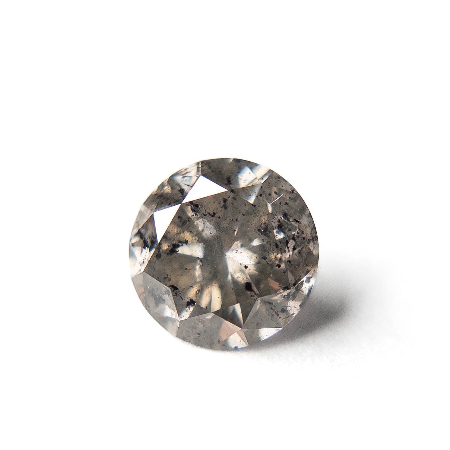 2.07 Carat Salt and Pepper Brilliant Cut Round Diamond