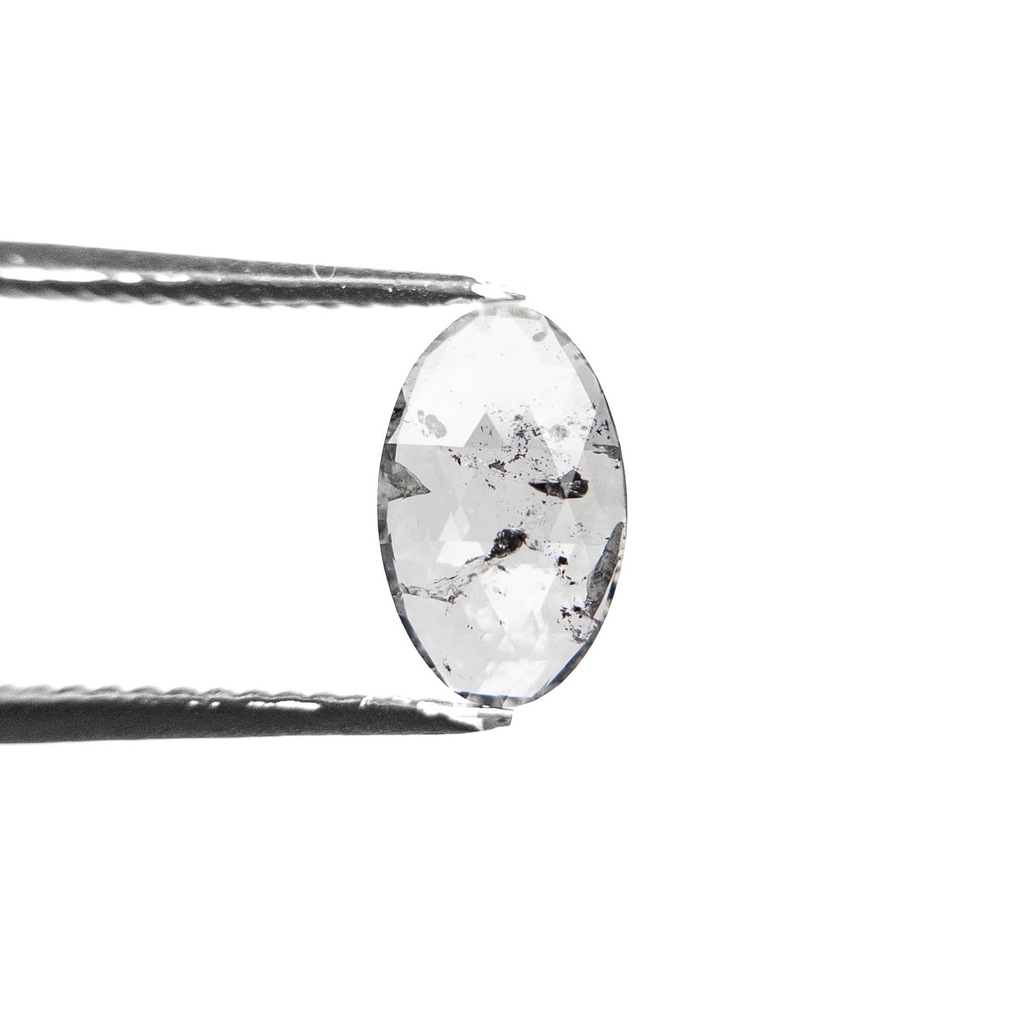 .99 Carat Canadian Icy Salt and Pepper Rose Cut Oval Diamond