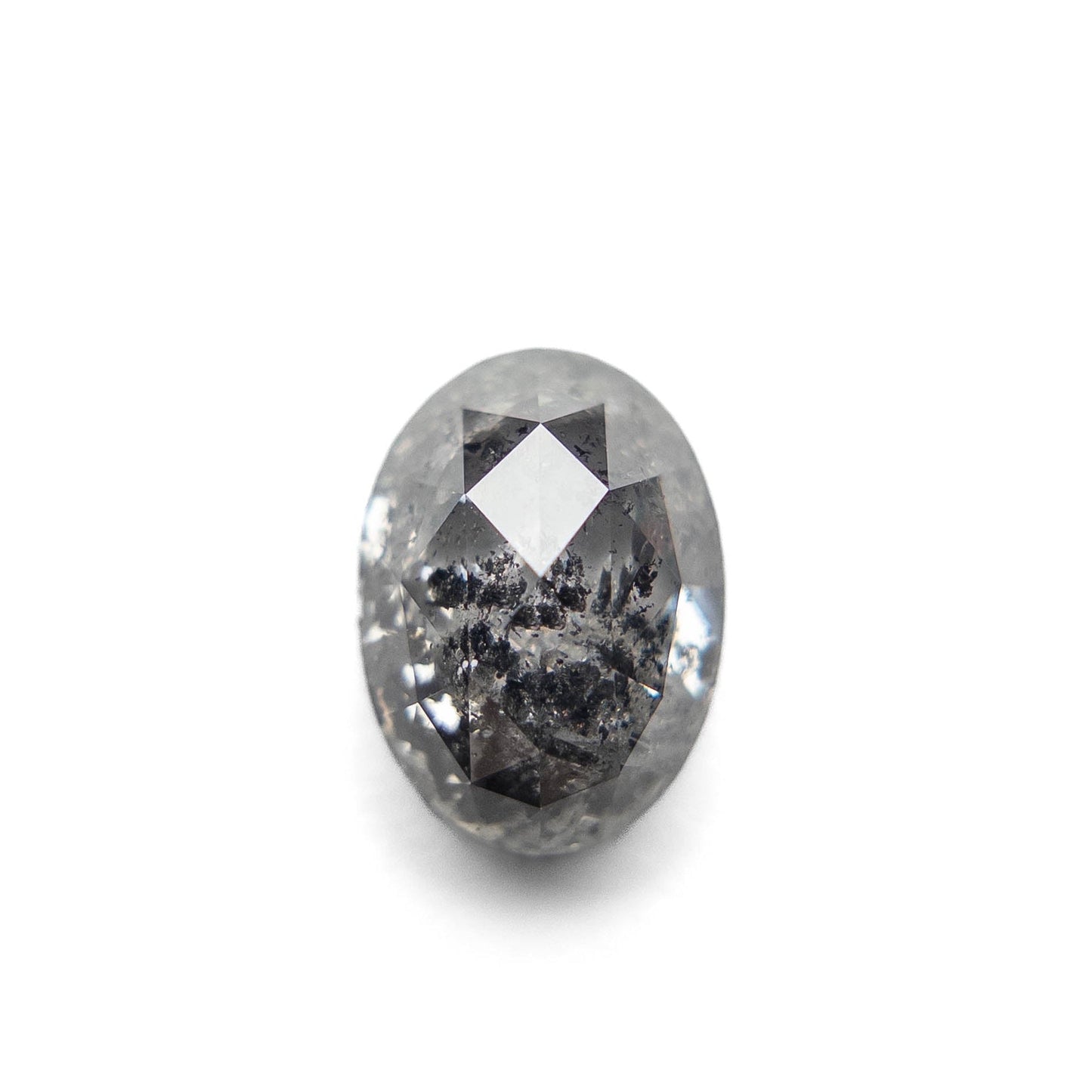 2.97 Carat Salt and Pepper Rose Cut Oval Diamond