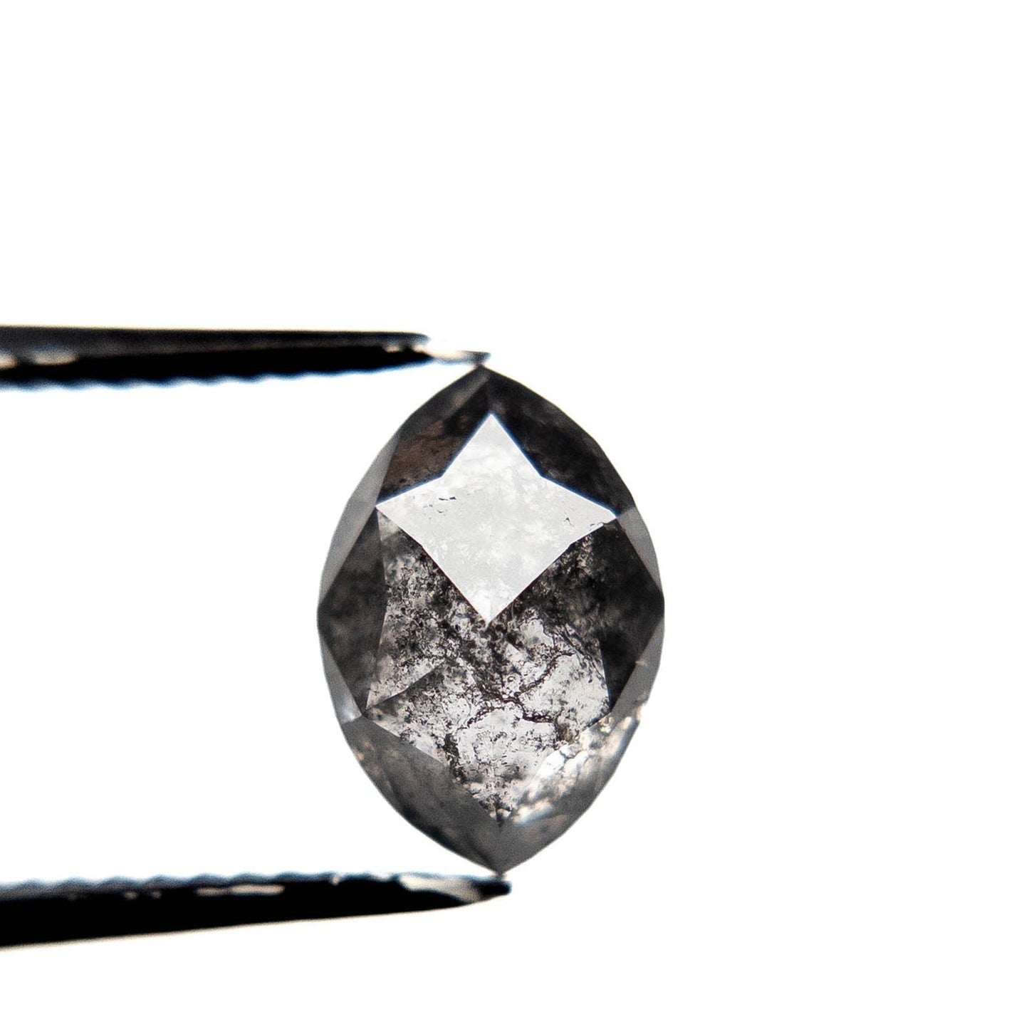 2.06 Carat Black Salt and Pepper Double Cut Marquise Diamond