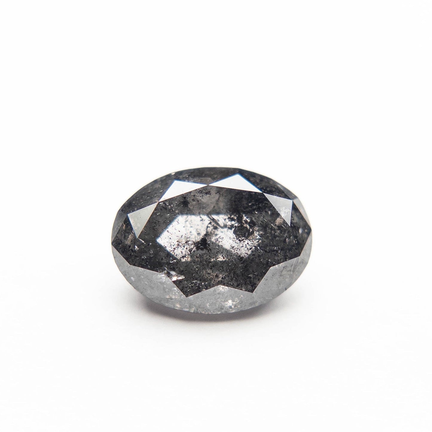 2.79 Carat Salt and Pepper Double Cut Oval Diamond
