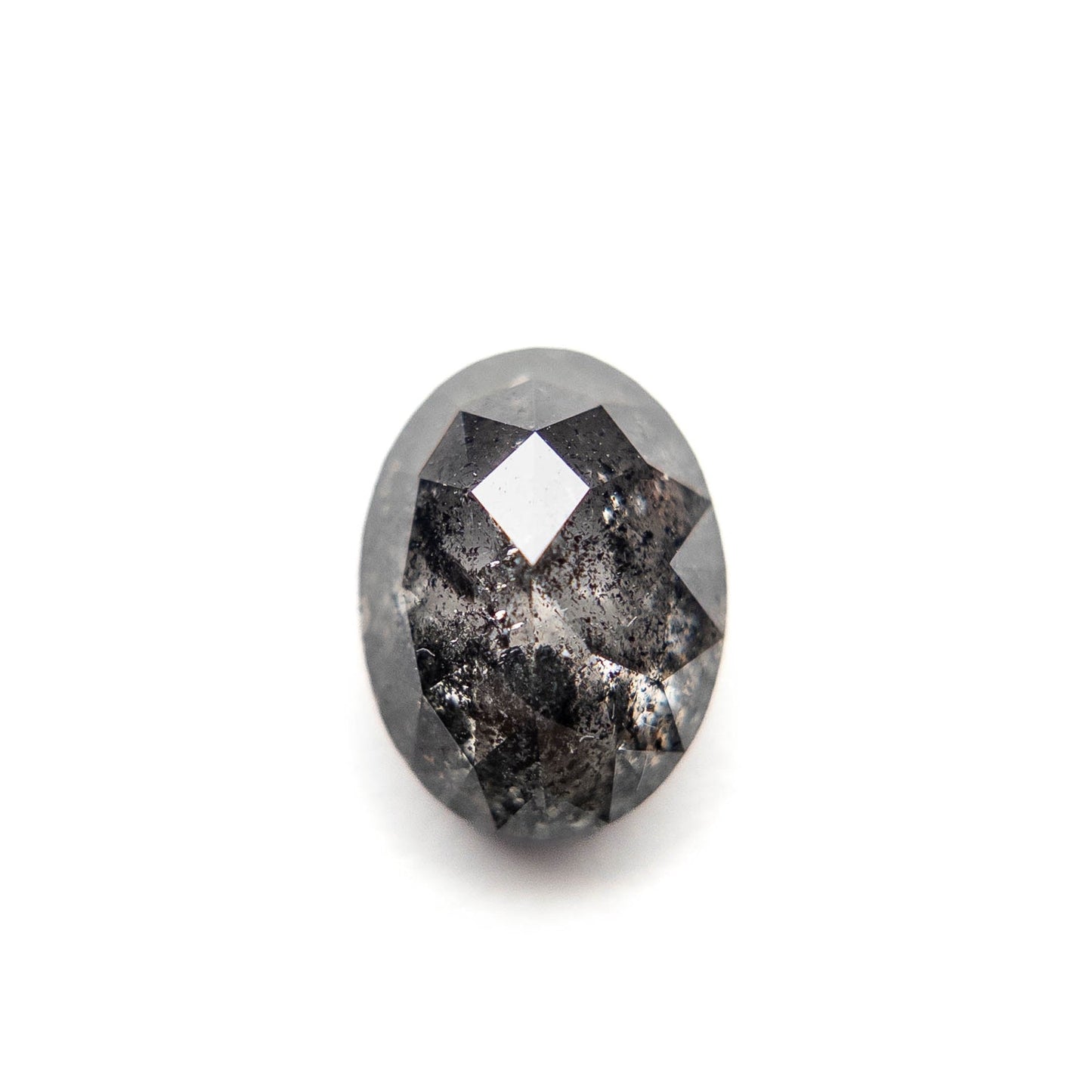 2.79 Carat Salt and Pepper Double Cut Oval Diamond