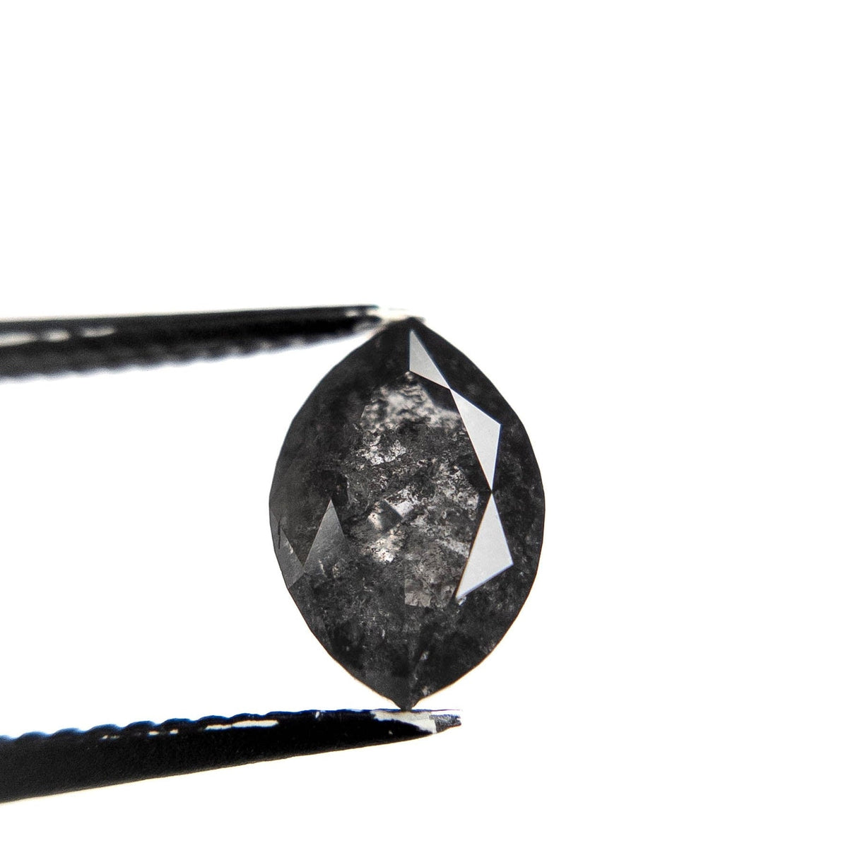 2.06 Carat Black Salt and Pepper Double Cut Marquise Diamond