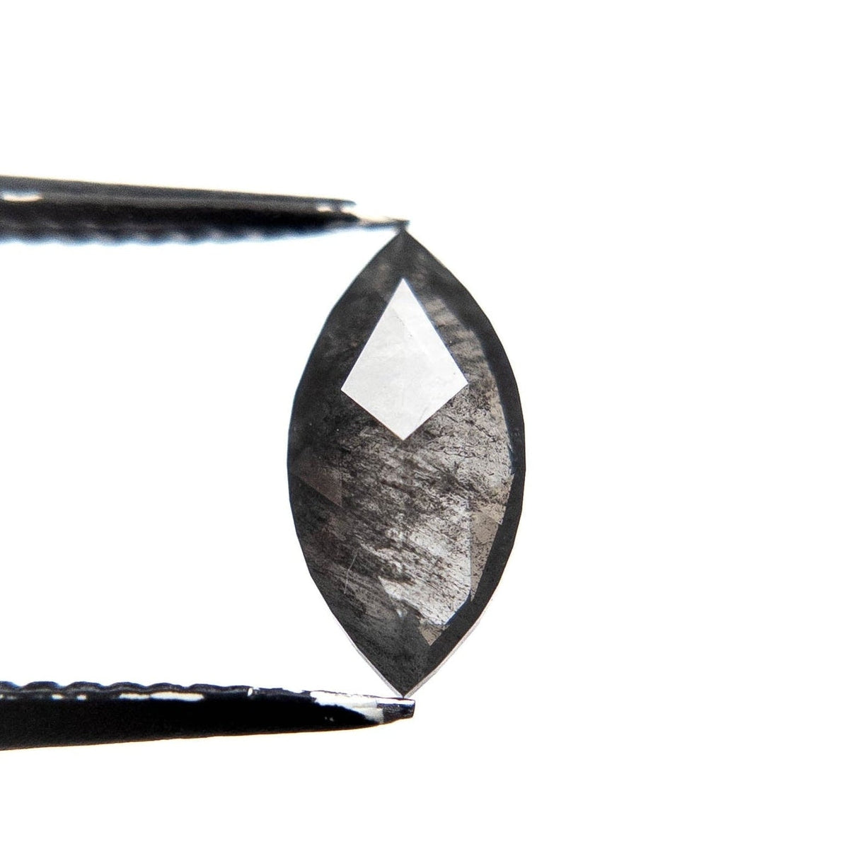 1.17 Carat Black Salt and Pepper Double Cut Marquise Diamond