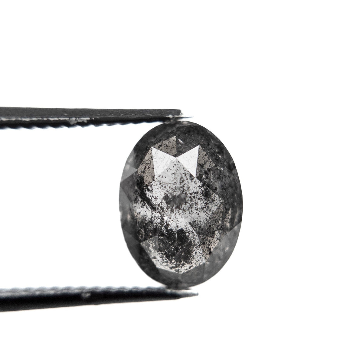2.79 Carat Salt and Pepper Double Cut Oval Diamond