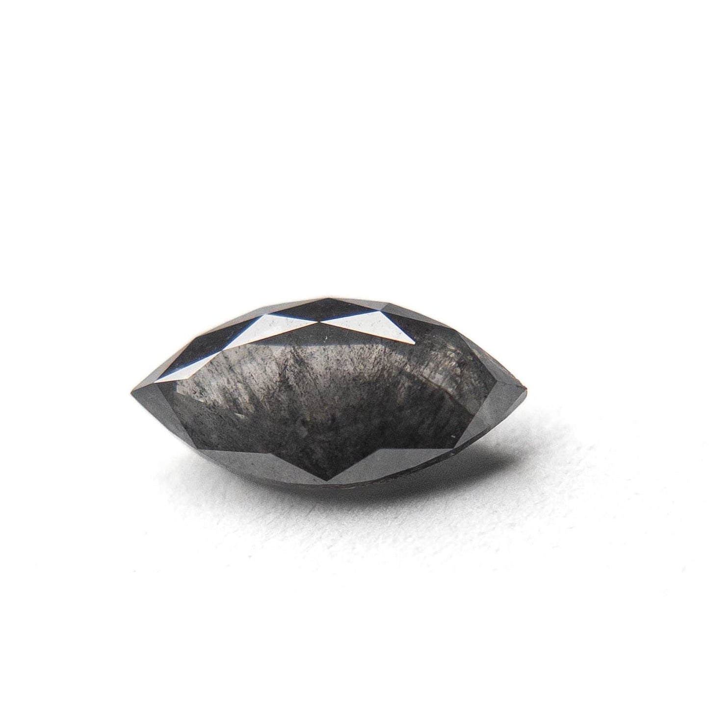 1.17 Carat Black Salt and Pepper Double Cut Marquise Diamond