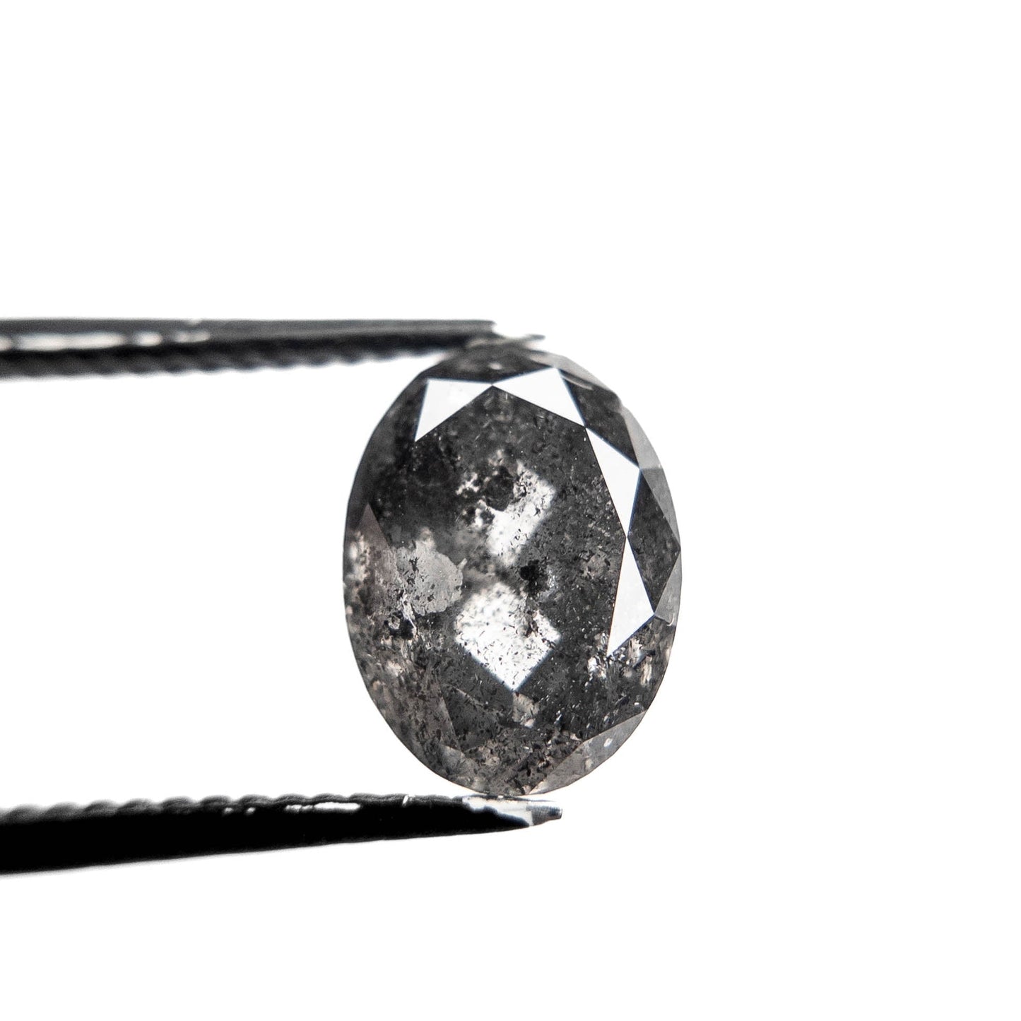 2.79 Carat Salt and Pepper Double Cut Oval Diamond