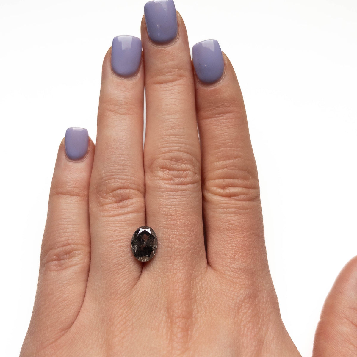 2.79 Carat Salt and Pepper Double Cut Oval Diamond