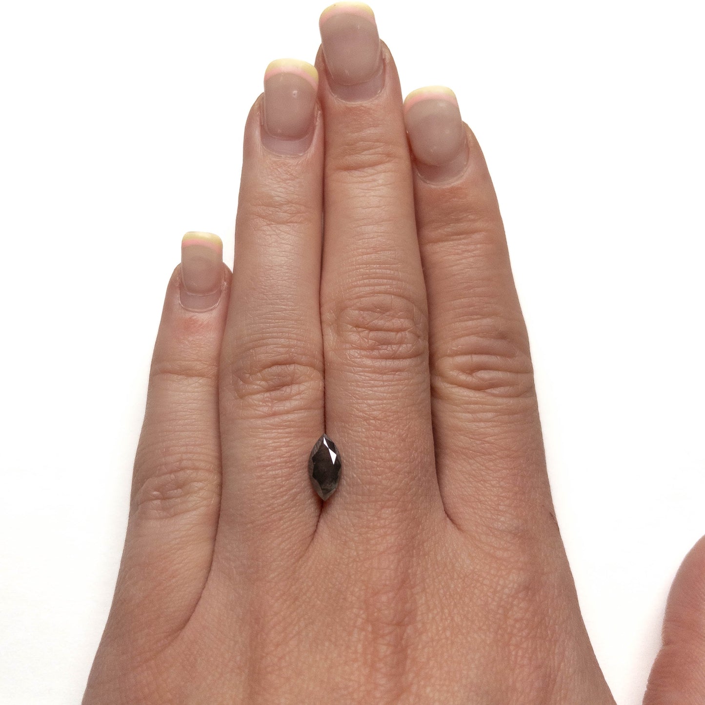 1.17 Carat Black Salt and Pepper Double Cut Marquise Diamond