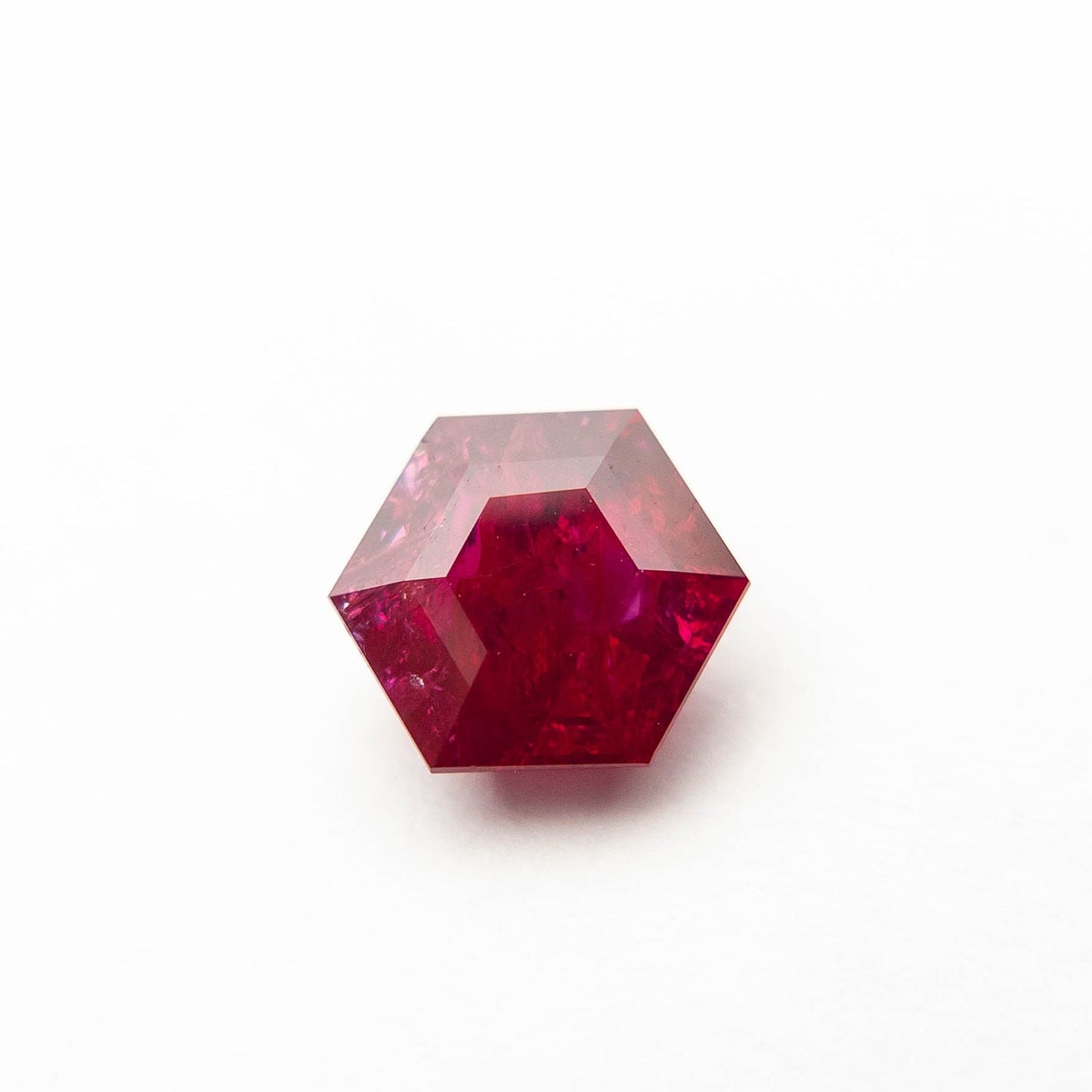 1.70 Carat Deep Red Double Cut Hexagon Ruby