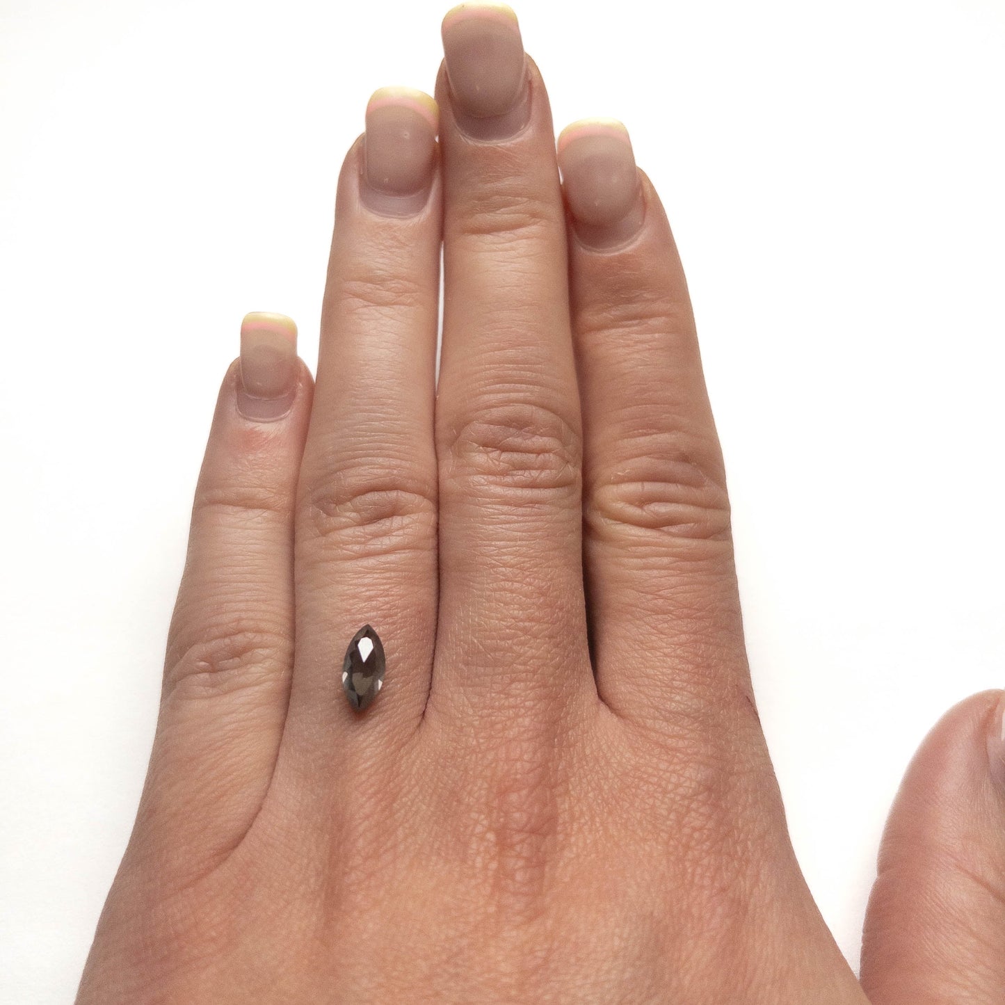 1.32 Carat Salt and Pepper Double Cut Marquise Diamond