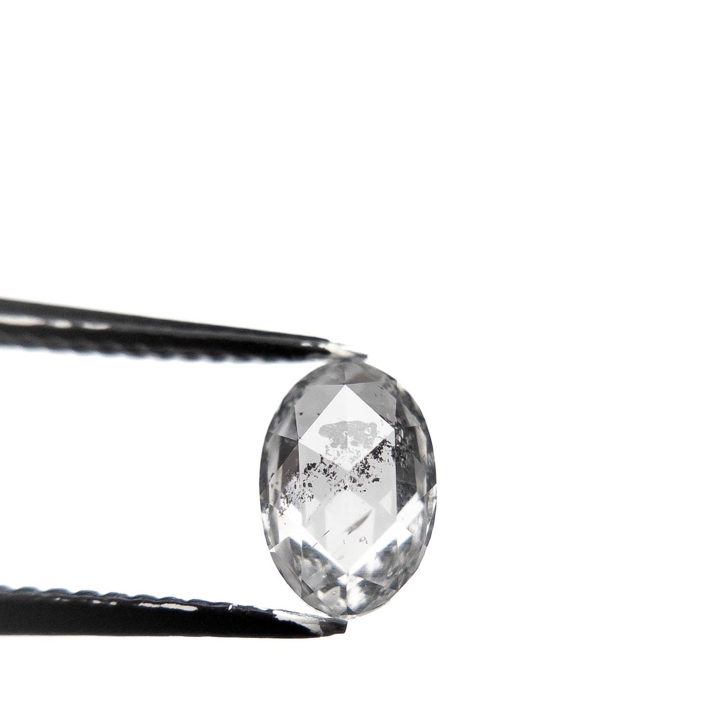 .92 Carat Canadian Salt and Pepper Rose Cut Oval Diamond
