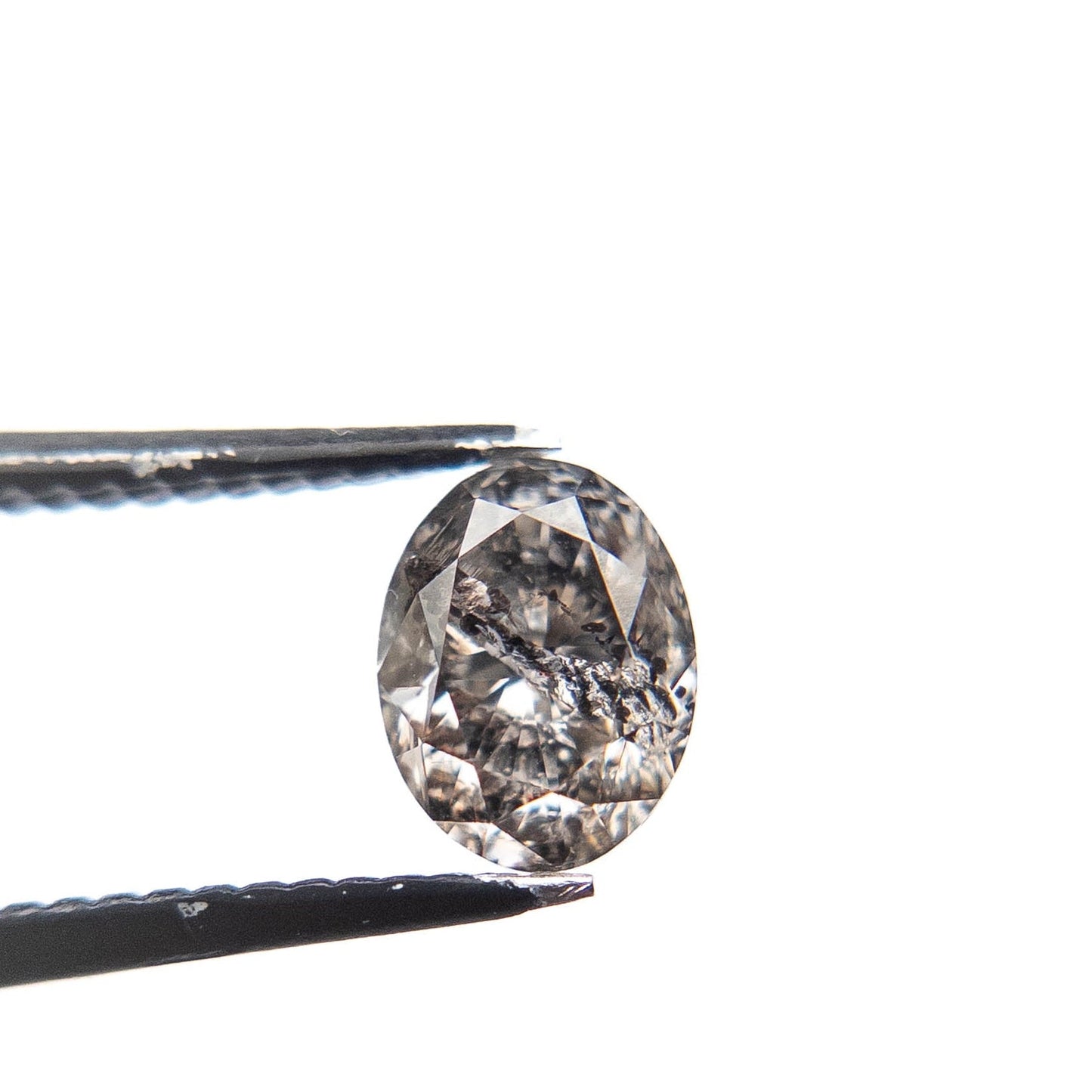 1.10 Carat Canadian Salt and Pepper Brilliant Cut Oval Diamond