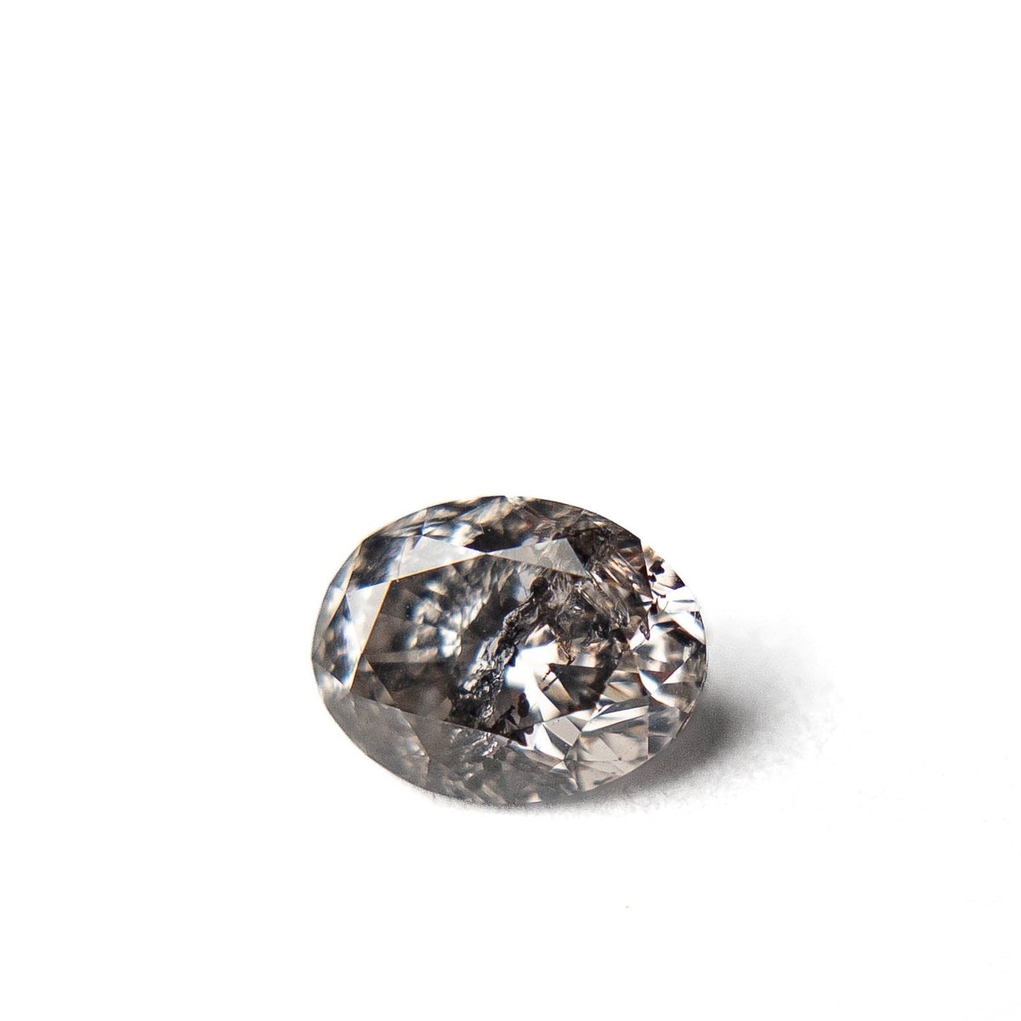 1.10 Carat Canadian Salt and Pepper Brilliant Cut Oval Diamond