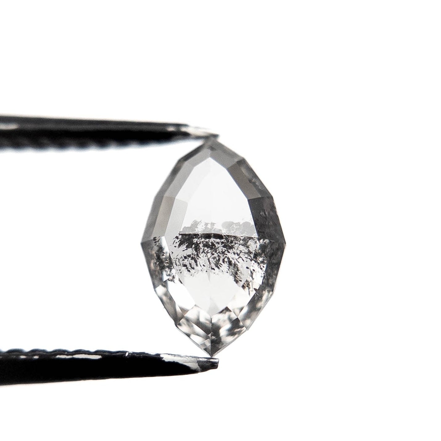1.04 Carat Canadian Salt and Pepper Double Cut Geometric Marquise Diamond