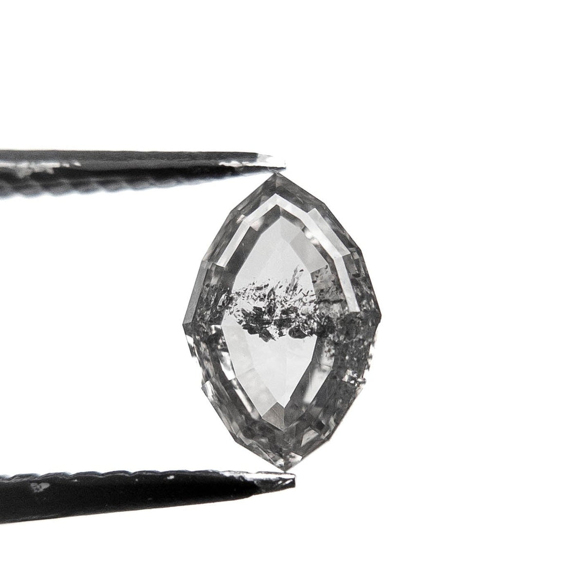 1.04 Carat Canadian Salt and Pepper Double Cut Geometric Marquise Diamond
