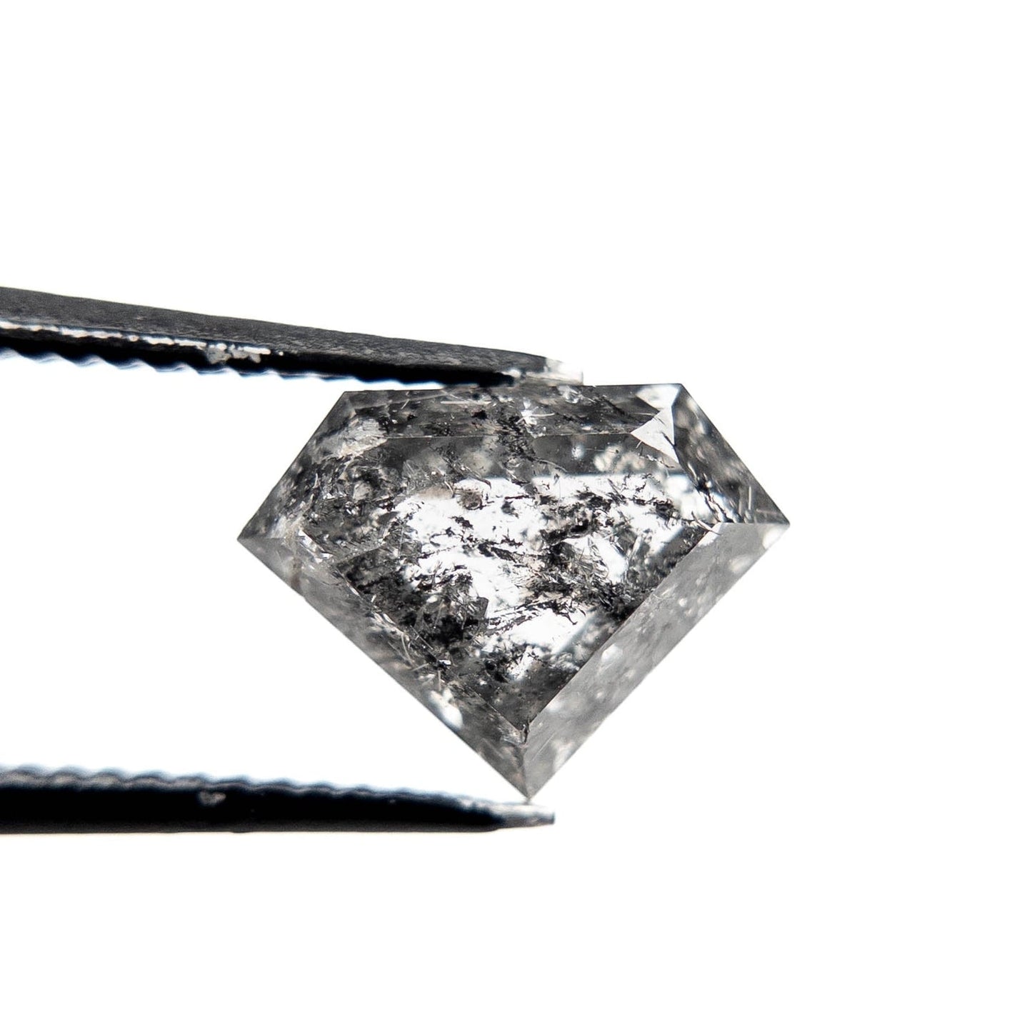 2.67 Carat Salt and Pepper Double Cut Shield Diamond