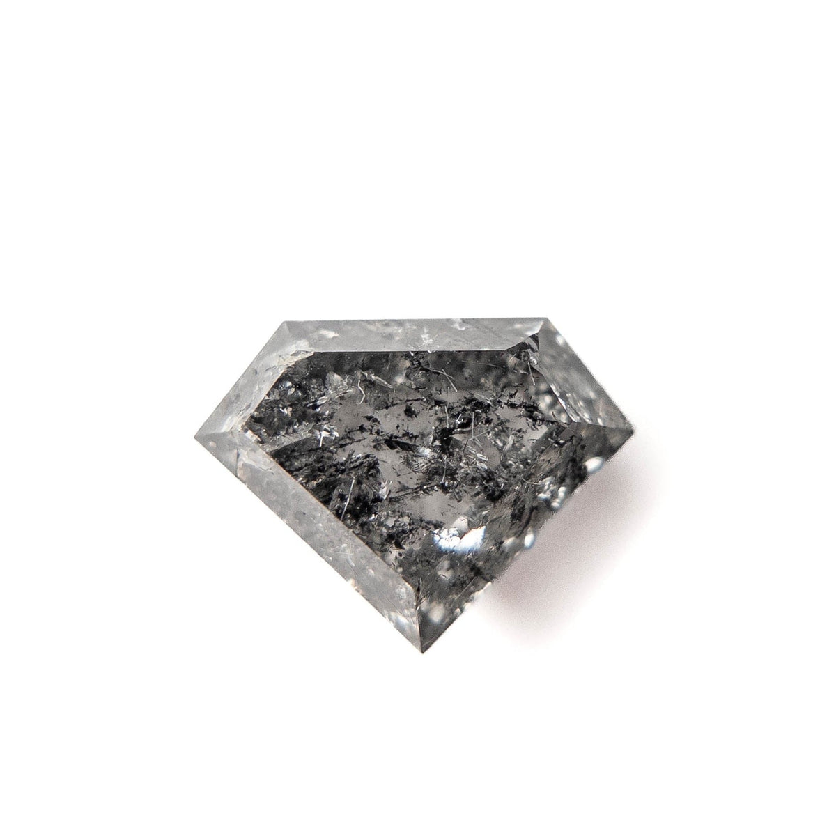 2.67 Carat Salt and Pepper Double Cut Shield Diamond