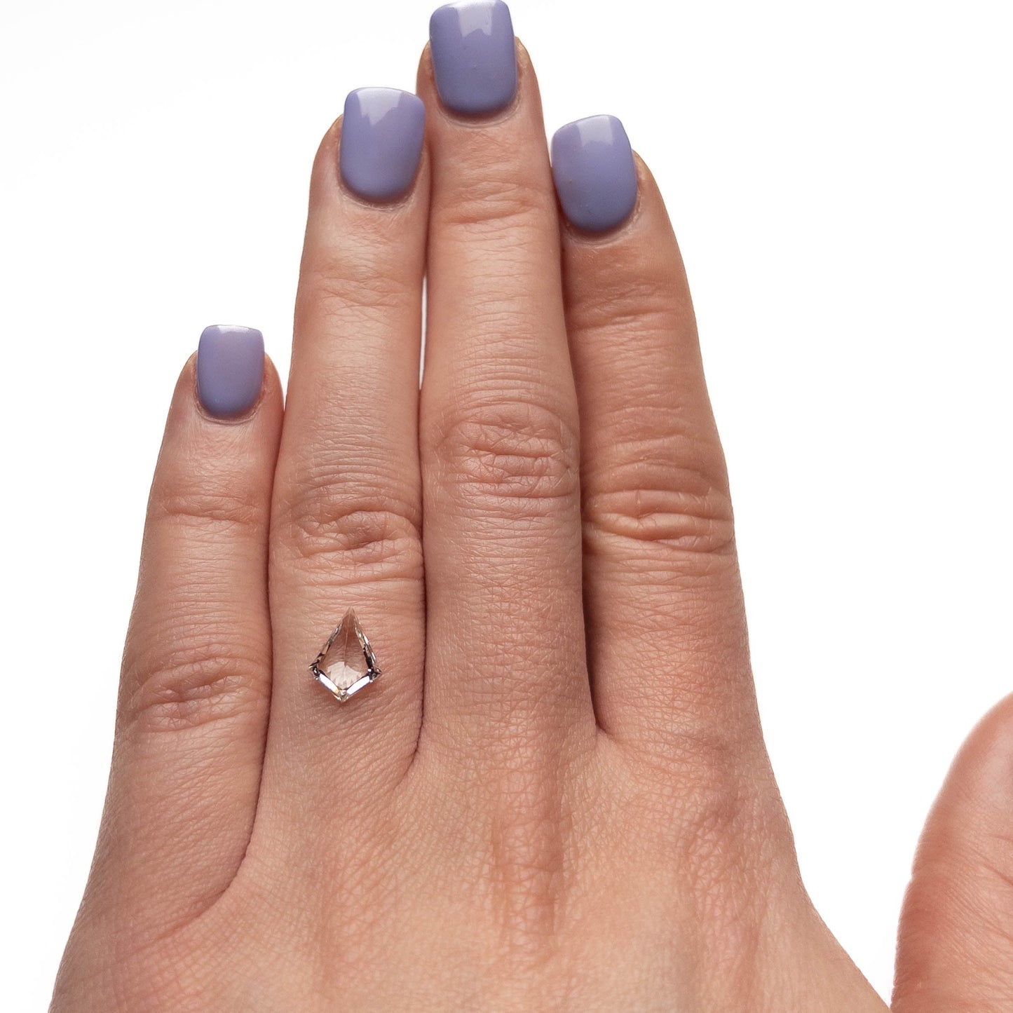 1.74 Carat Clear White Double Cut Kite Sapphire