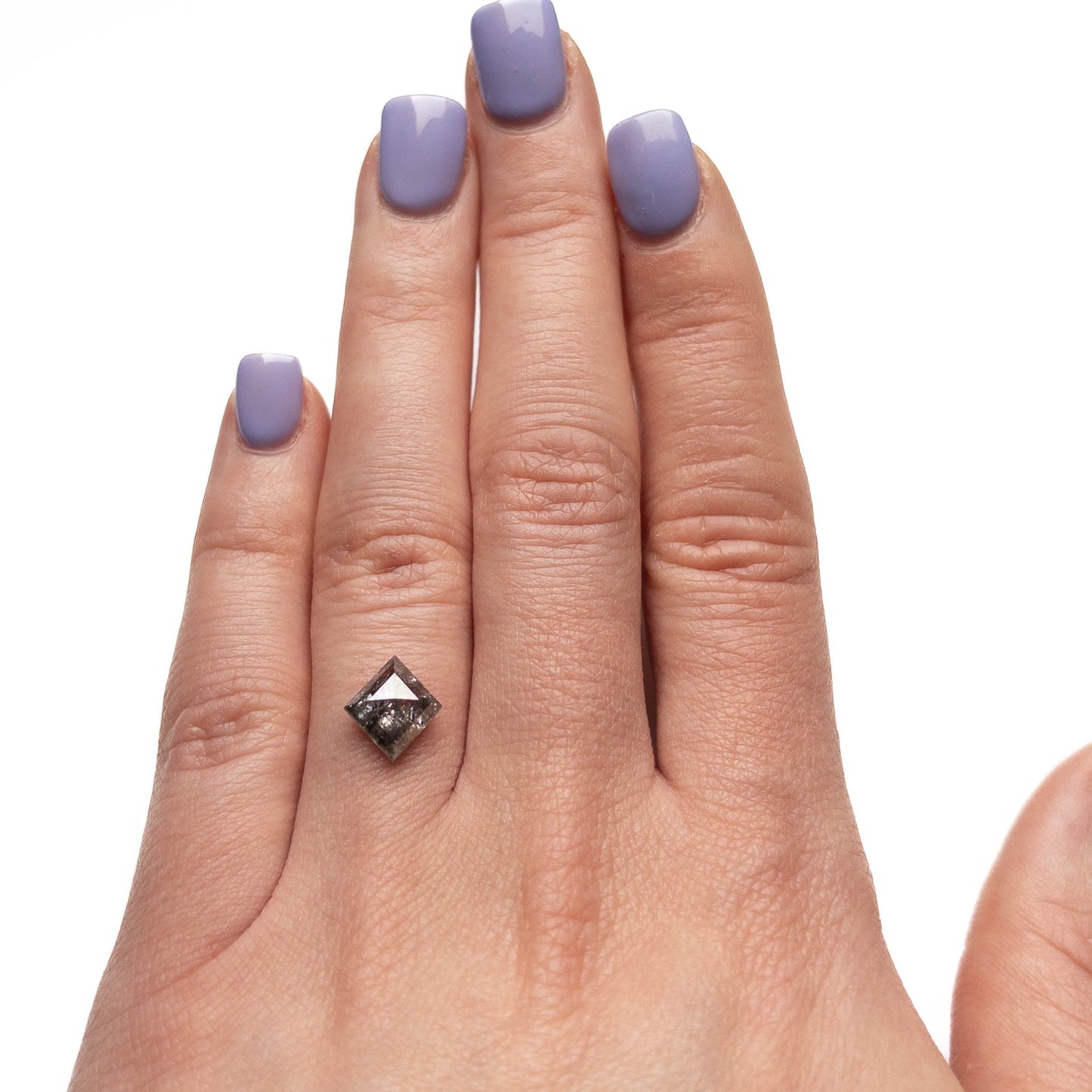 2.14 Carat Salt and Pepper Rose Cut Lozenge Diamond