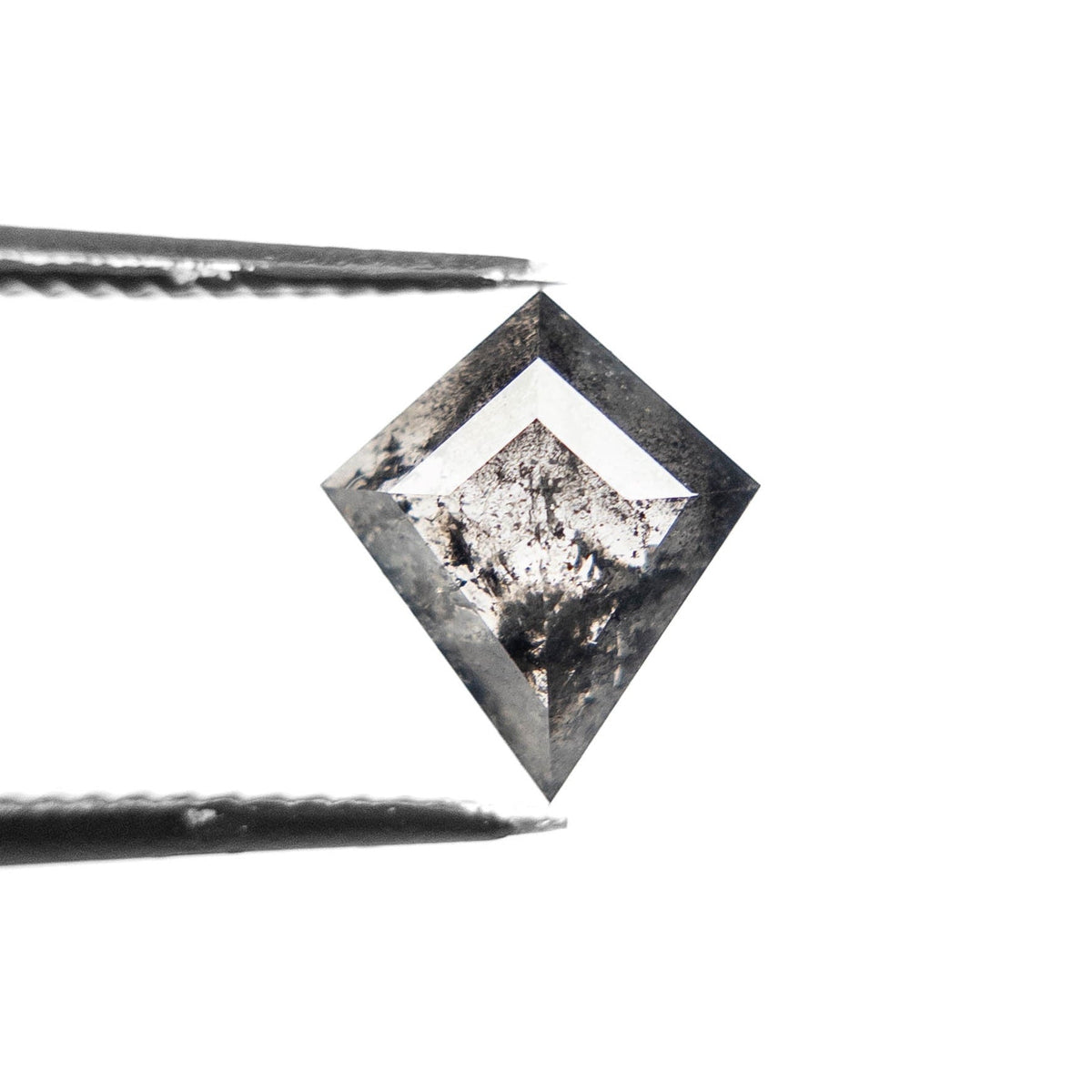 1.26 Carat Black Salt and Pepper Rose Cut Kite Diamond