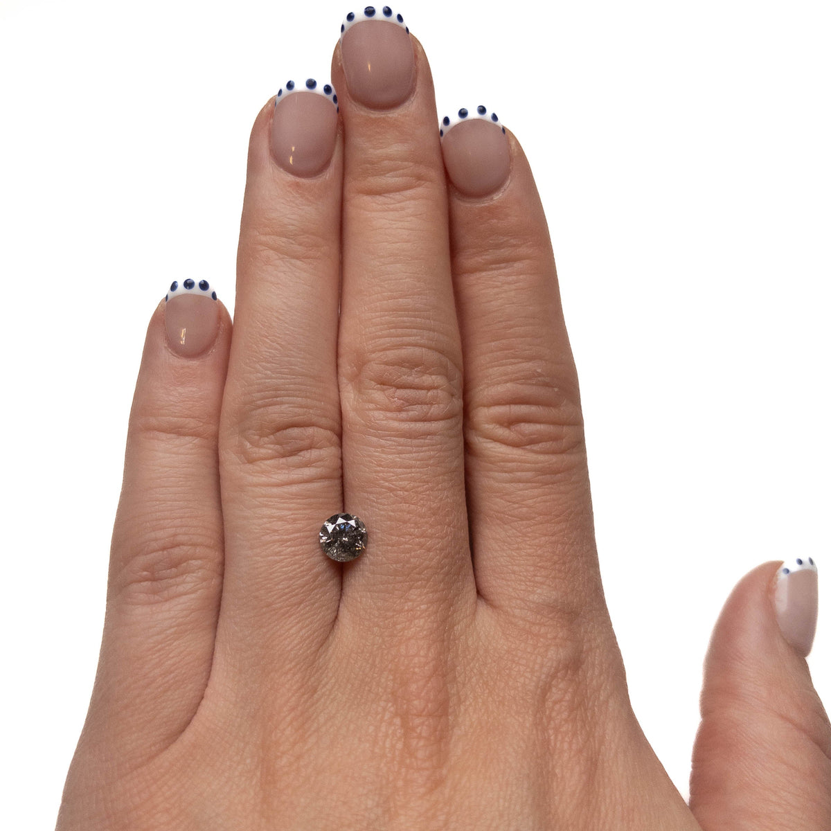 1.09 Carat Black Salt and Pepper Brilliant Cut Round Diamond