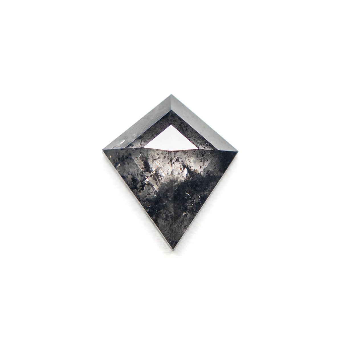 1.26 Carat Black Salt and Pepper Rose Cut Kite Diamond