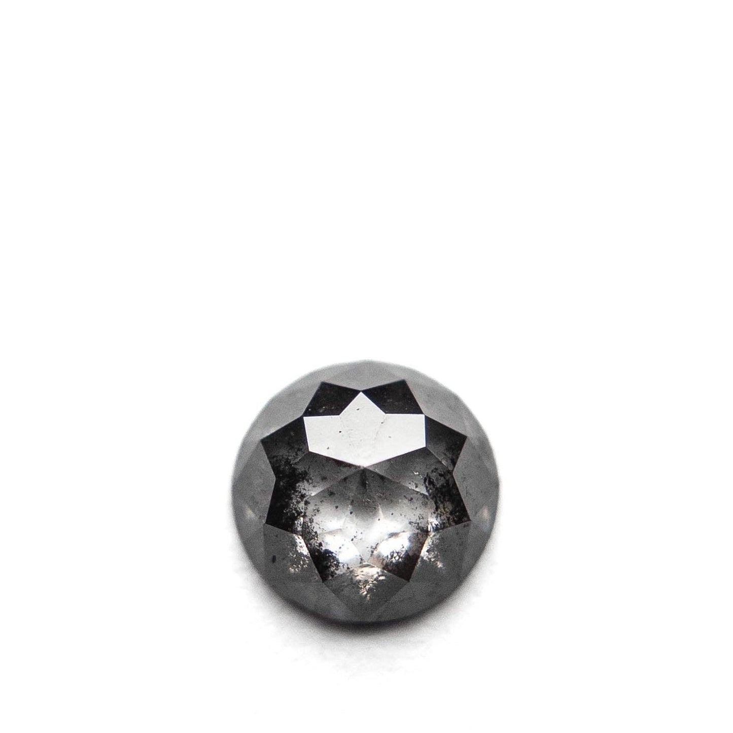 1.07 Carat Black Salt and Pepper Rose Cut Round Diamond