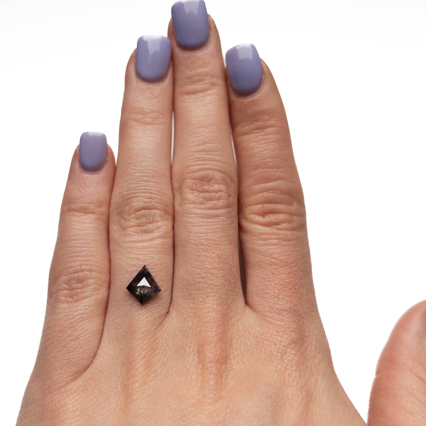 1.26 Carat Black Salt and Pepper Rose Cut Kite Diamond