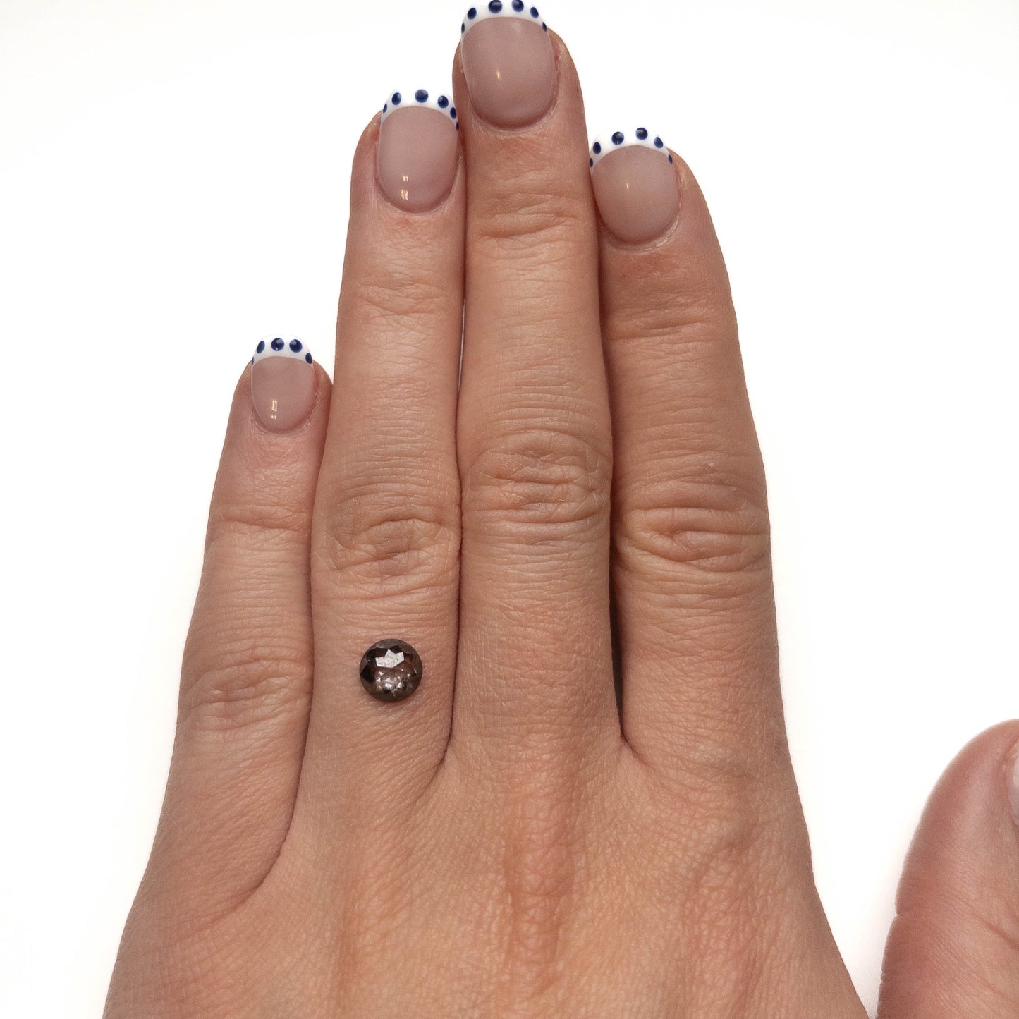1.07 Carat Black Salt and Pepper Rose Cut Round Diamond