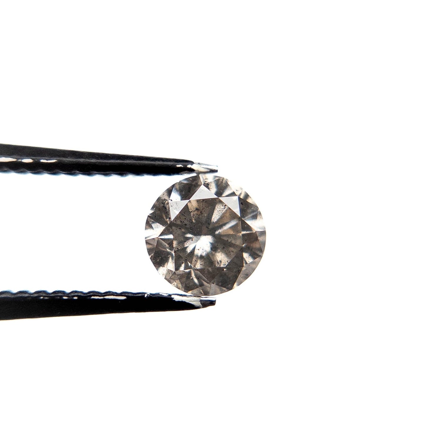 .90 Carat Salt and Pepper Brilliant Cut Round Diamond