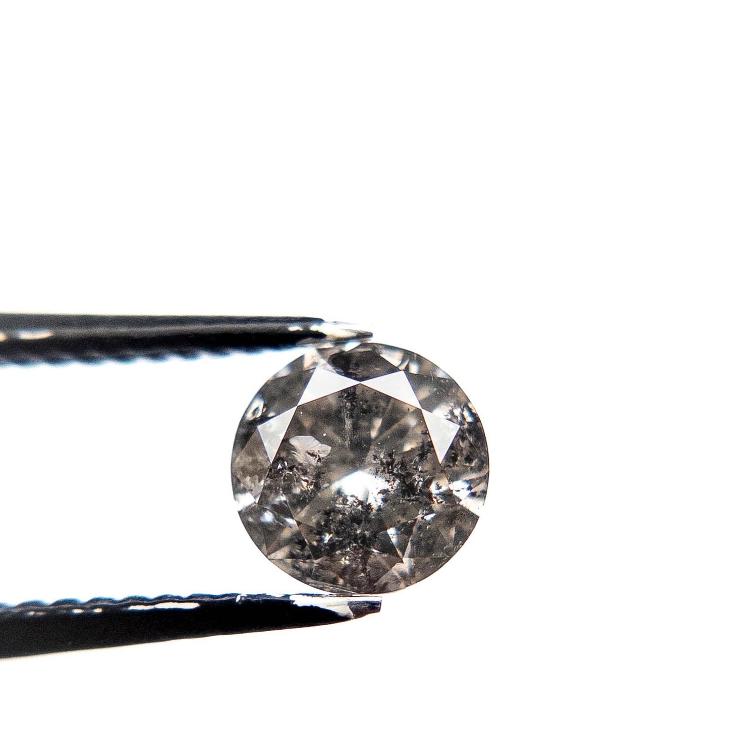 1.08 Carat Salt and Pepper Brilliant Cut Round Diamond