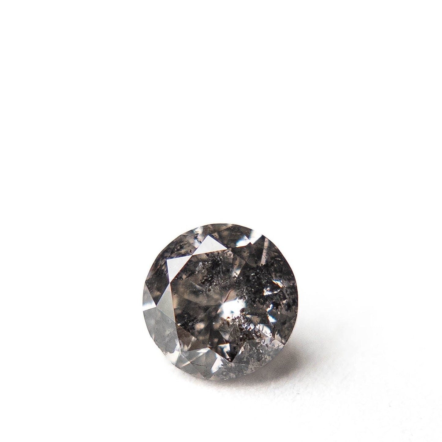 1.08 Carat Salt and Pepper Brilliant Cut Round Diamond