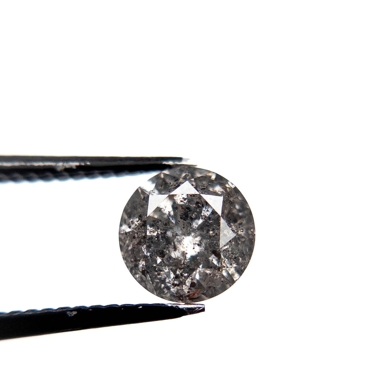 1.60 Carat Black Salt and Pepper Brilliant Cut Round Diamond