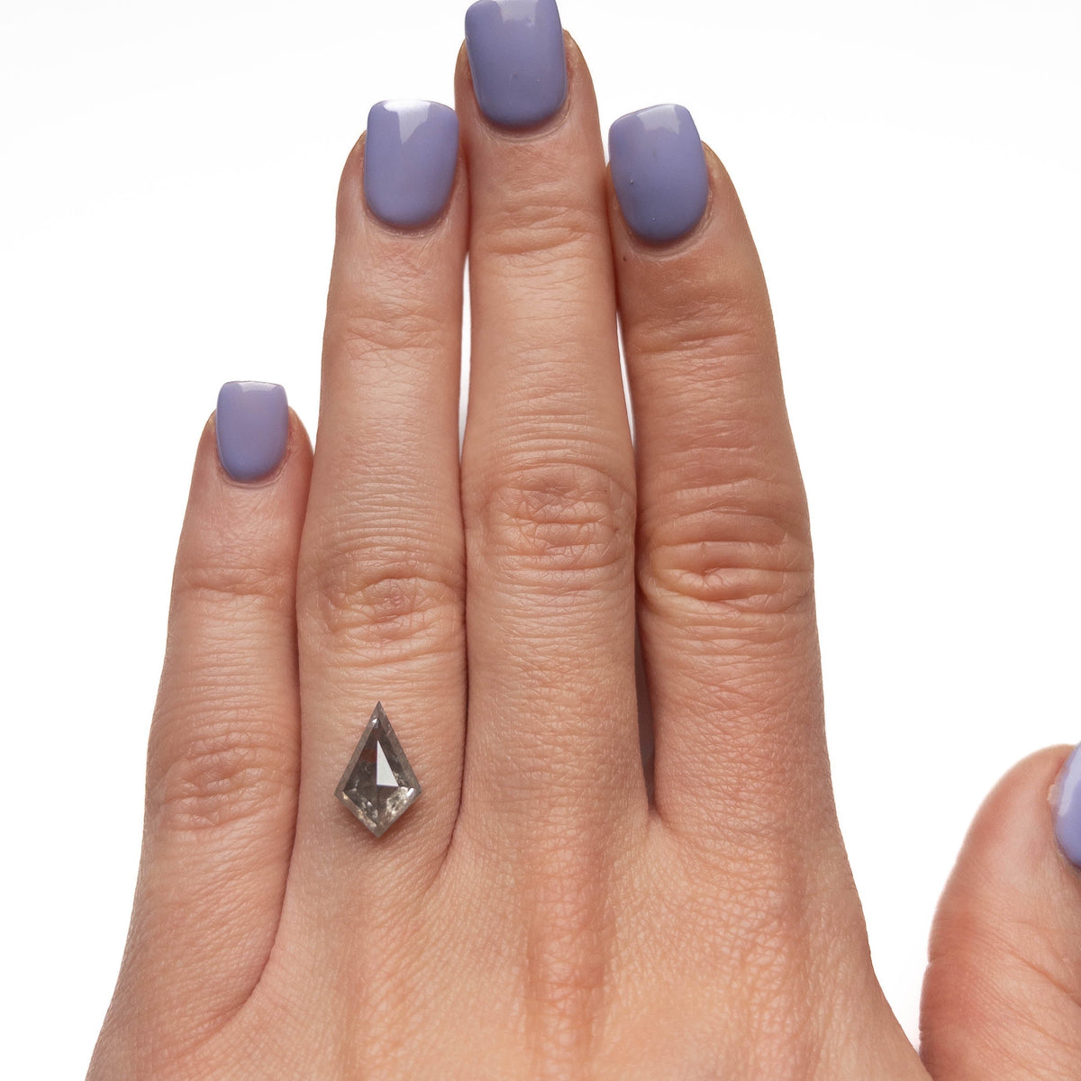 2.71 Carat Salt and Pepper Rose Cut Kite Diamond