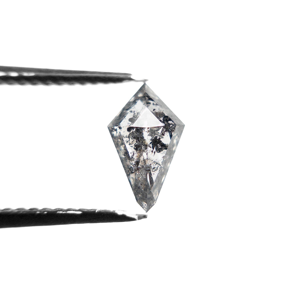 .85 Carat Salt and Pepper Rose Cut Kite Diamond