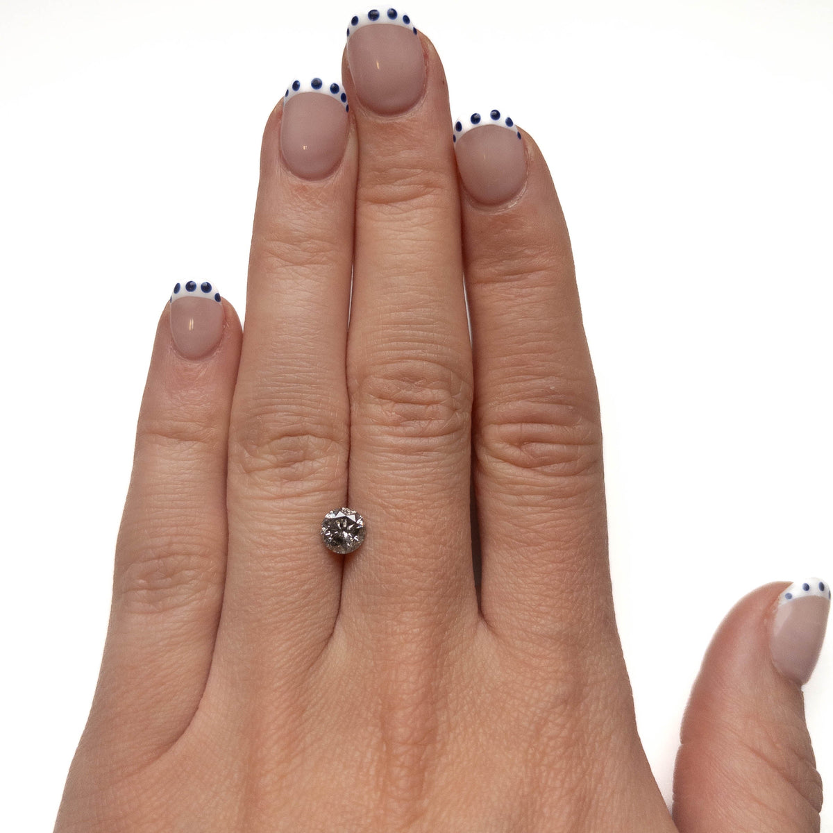 .94 Carat Black Salt and Pepper Brilliant Cut Round Diamond