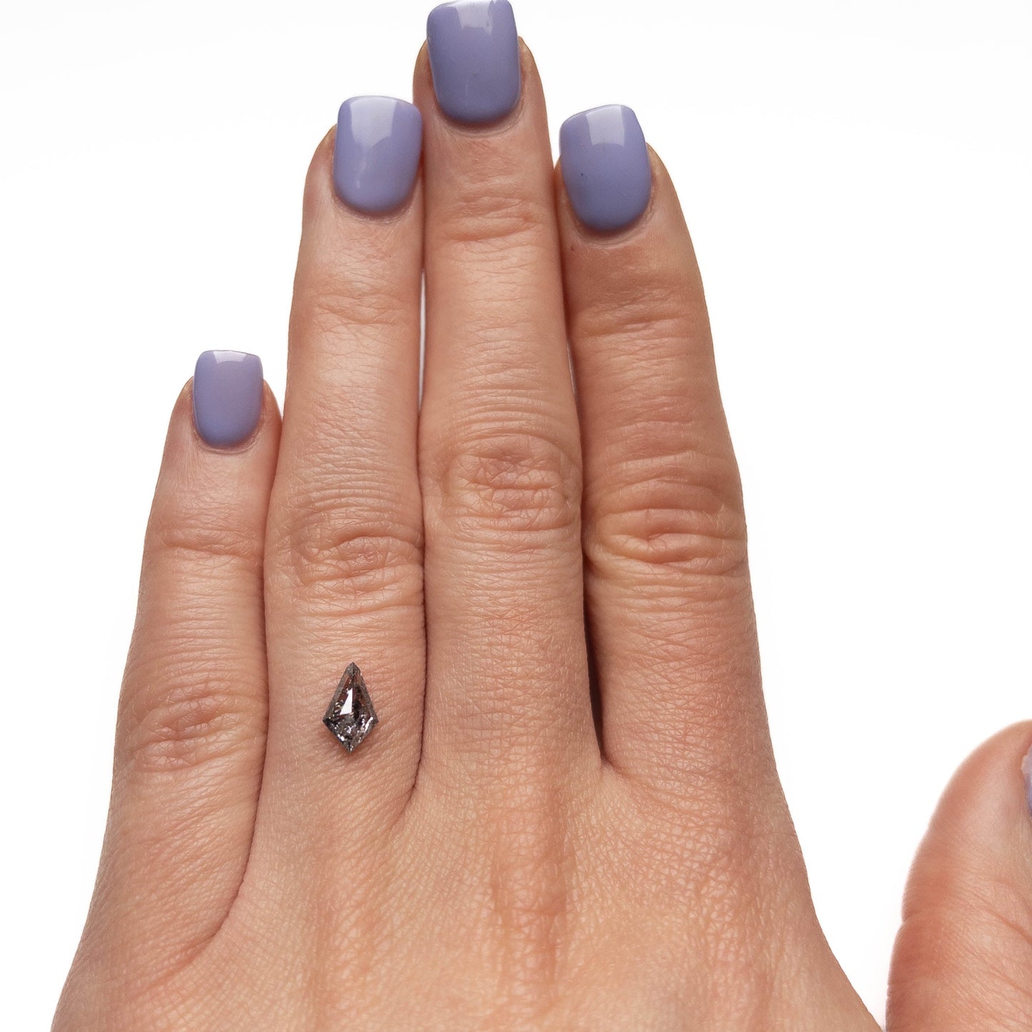.85 Carat Salt and Pepper Rose Cut Kite Diamond