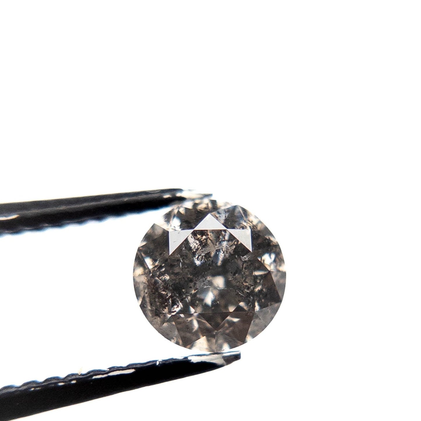 1.06 Carat Salt and Pepper Brilliant Cut Round Diamond