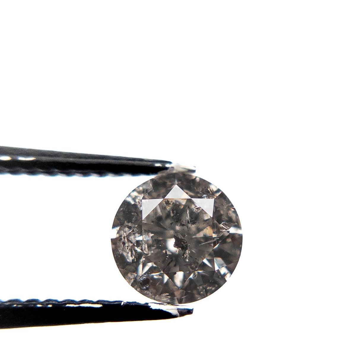 1.08 Carat Salt and Pepper Brilliant Cut Round Diamond