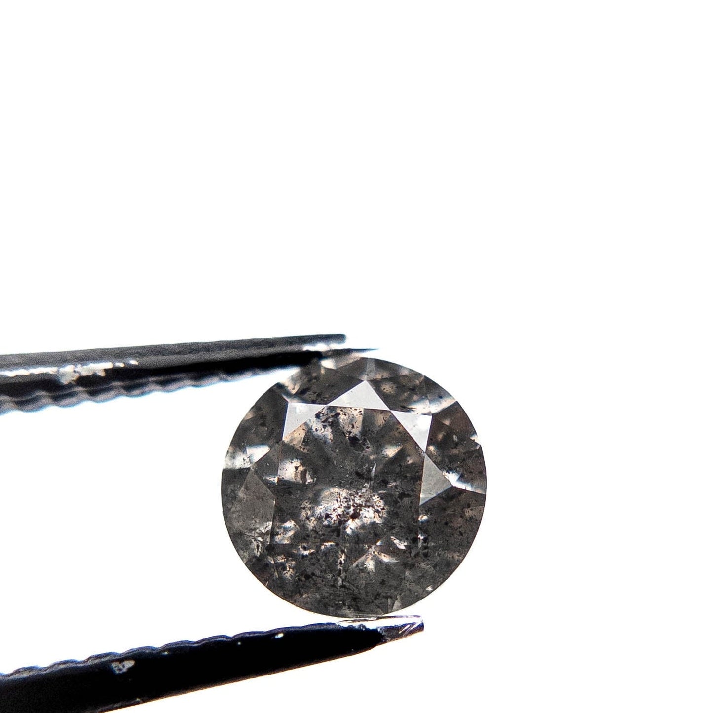 1.04 Carat Salt and Pepper Brilliant Cut Round Diamond
