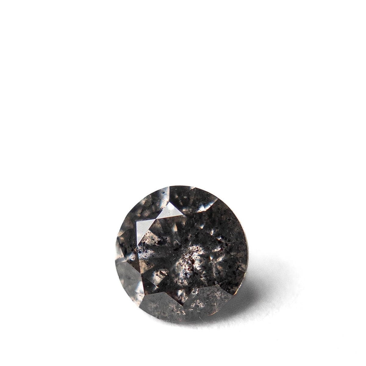 1.04 Carat Salt and Pepper Brilliant Cut Round Diamond