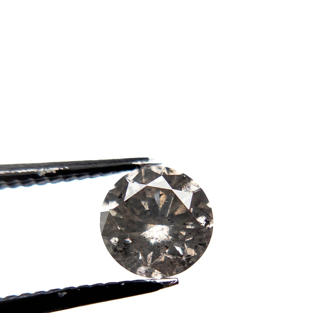 1.29 Carat Salt and Pepper Brilliant Cut Round Diamond