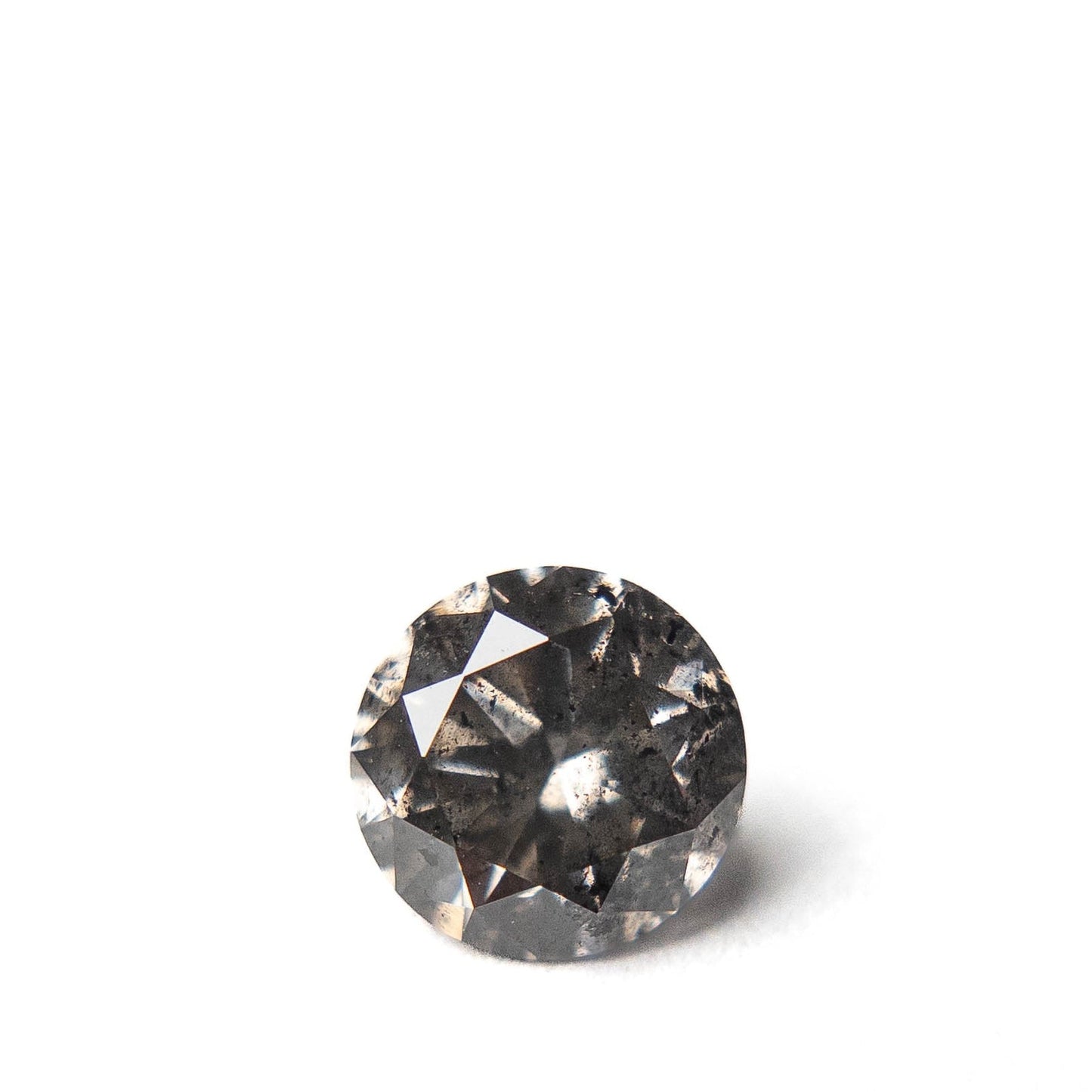 1.29 Carat Salt and Pepper Brilliant Cut Round Diamond
