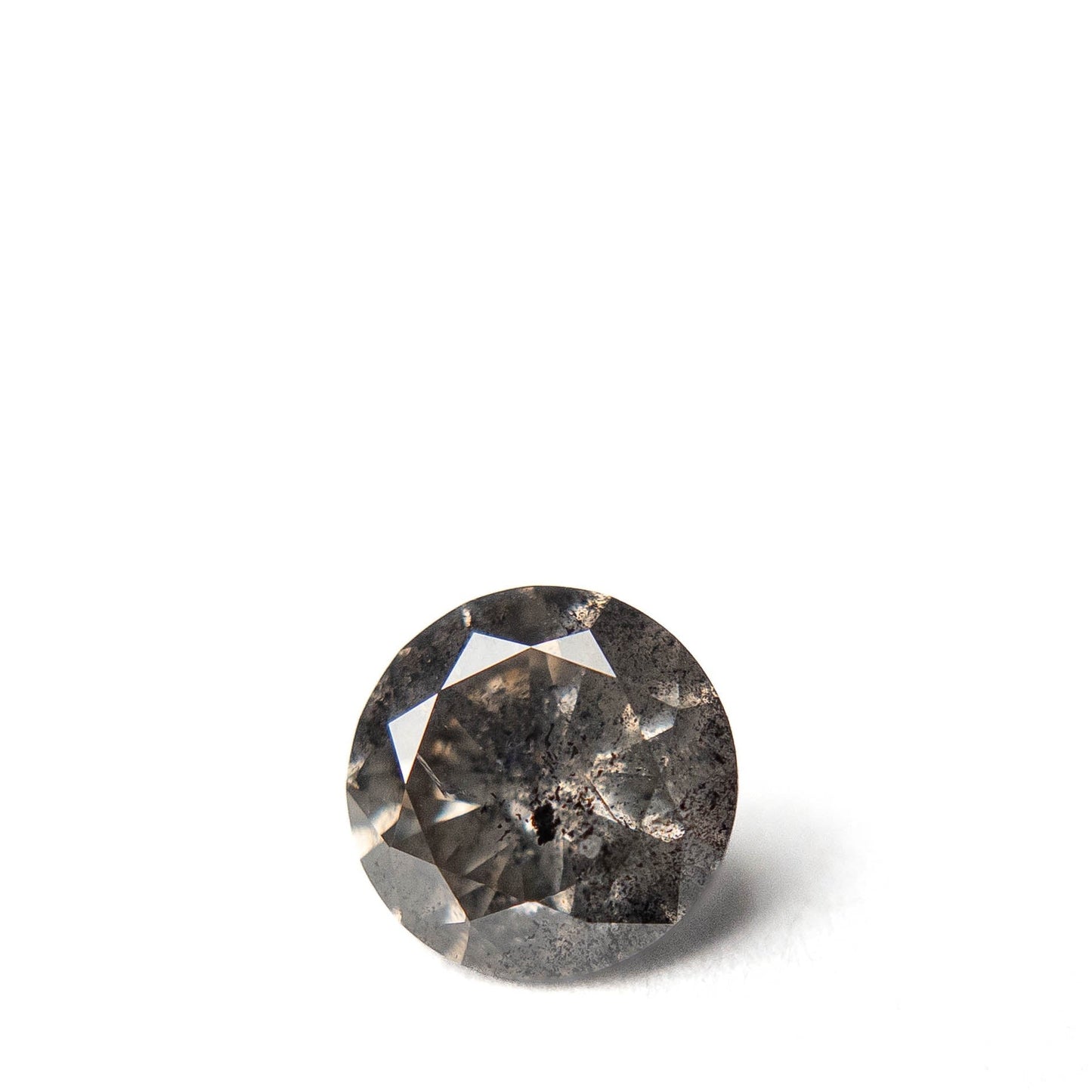 1.89 Carat Salt and Pepper Brilliant Cut Round Diamond