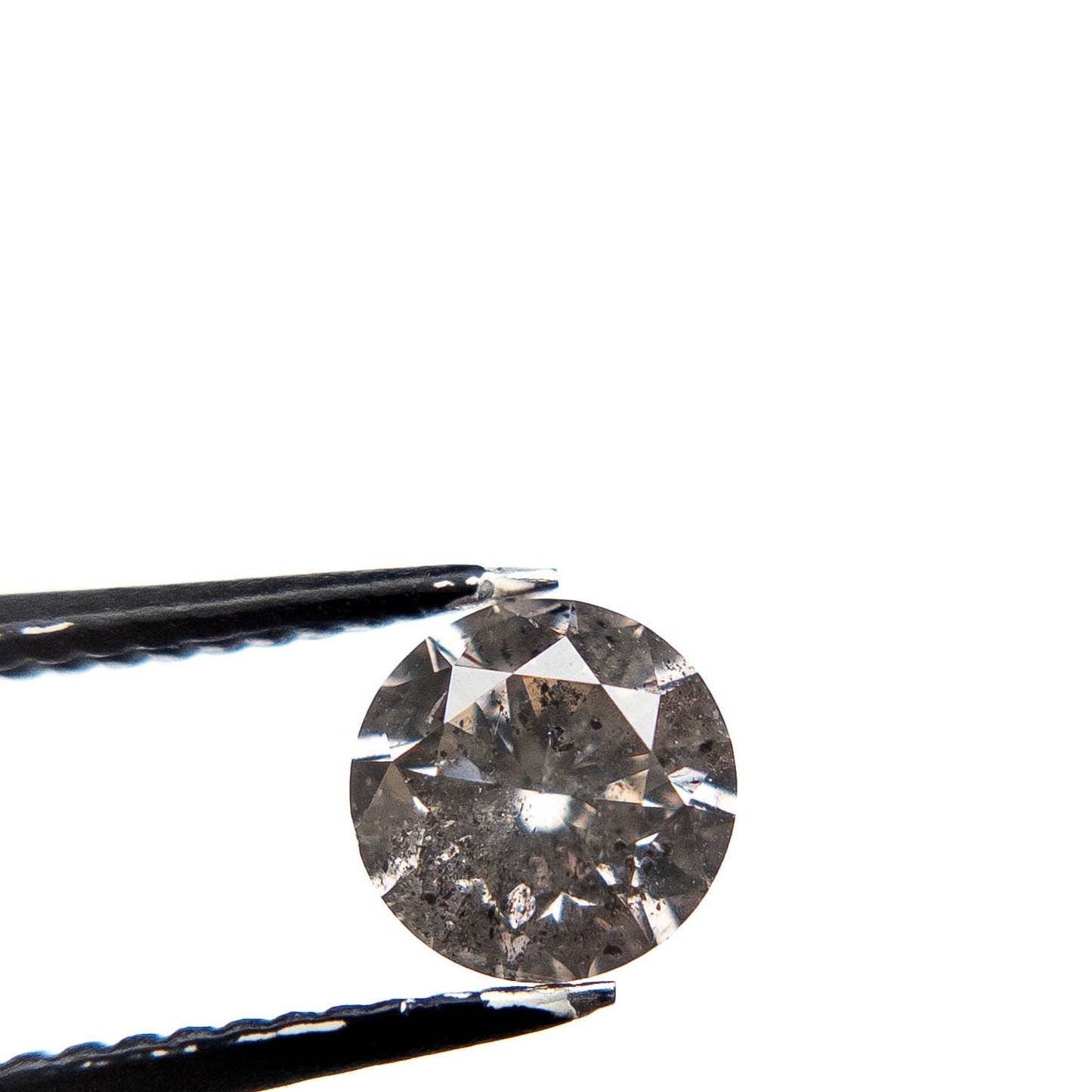 1.03 Carat Salt and Pepper Brilliant Cut Round Diamond