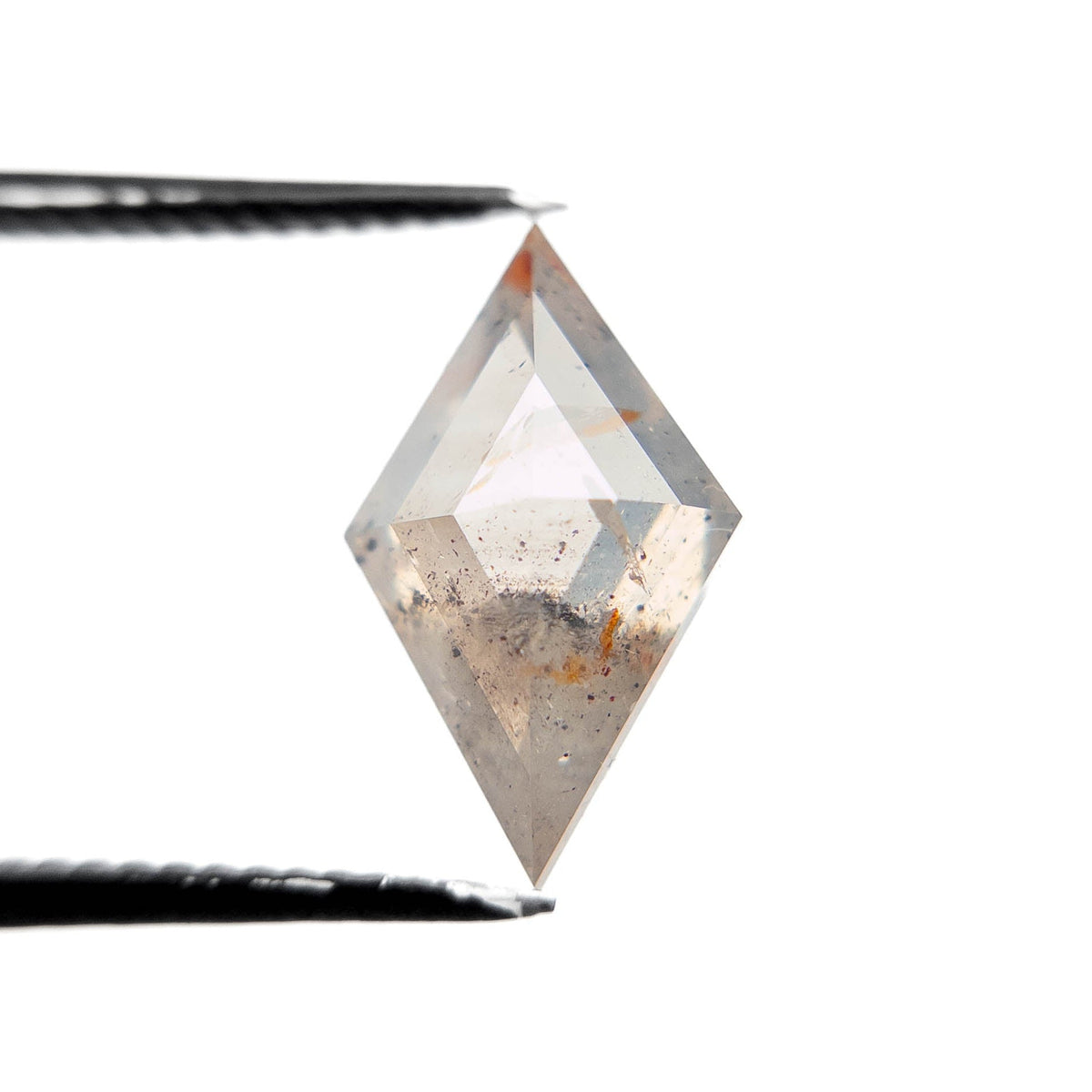 2.86 Carat Salt and Pepper Rose Cut Lozenge Diamond